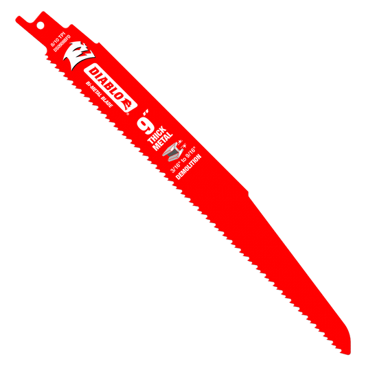 Diablo DS0908BFD15 9 in. Bi-Metal Recip Blade for
Thick Metal/Demolition