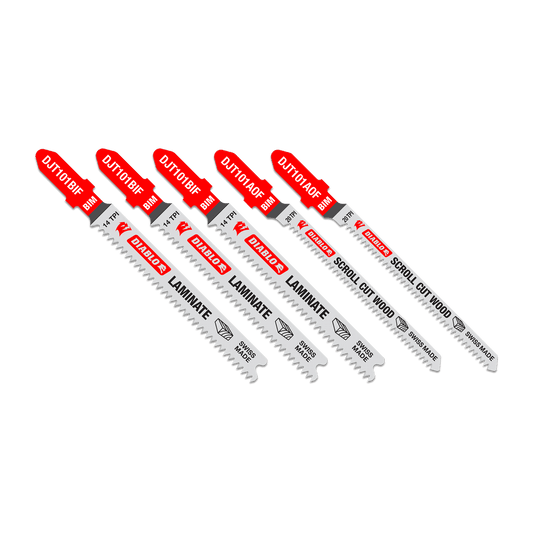Diablo DJT505 5 pc Bi-Metal T-Shank Jig
 Saw Blade Set for
Laminate Cutting