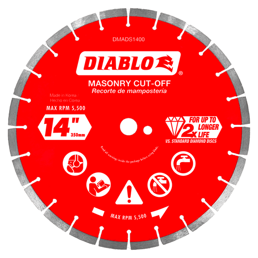 Diablo DMADS1400 14 in. Diamond Segmented
Cut-Off Discs for Masonry