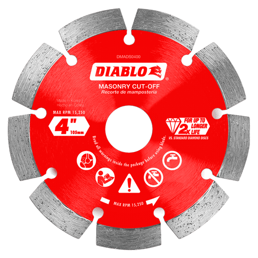 Diablo DMADS0400 4 in. Diamond Segmented
Cut-Off Discs for Masonry